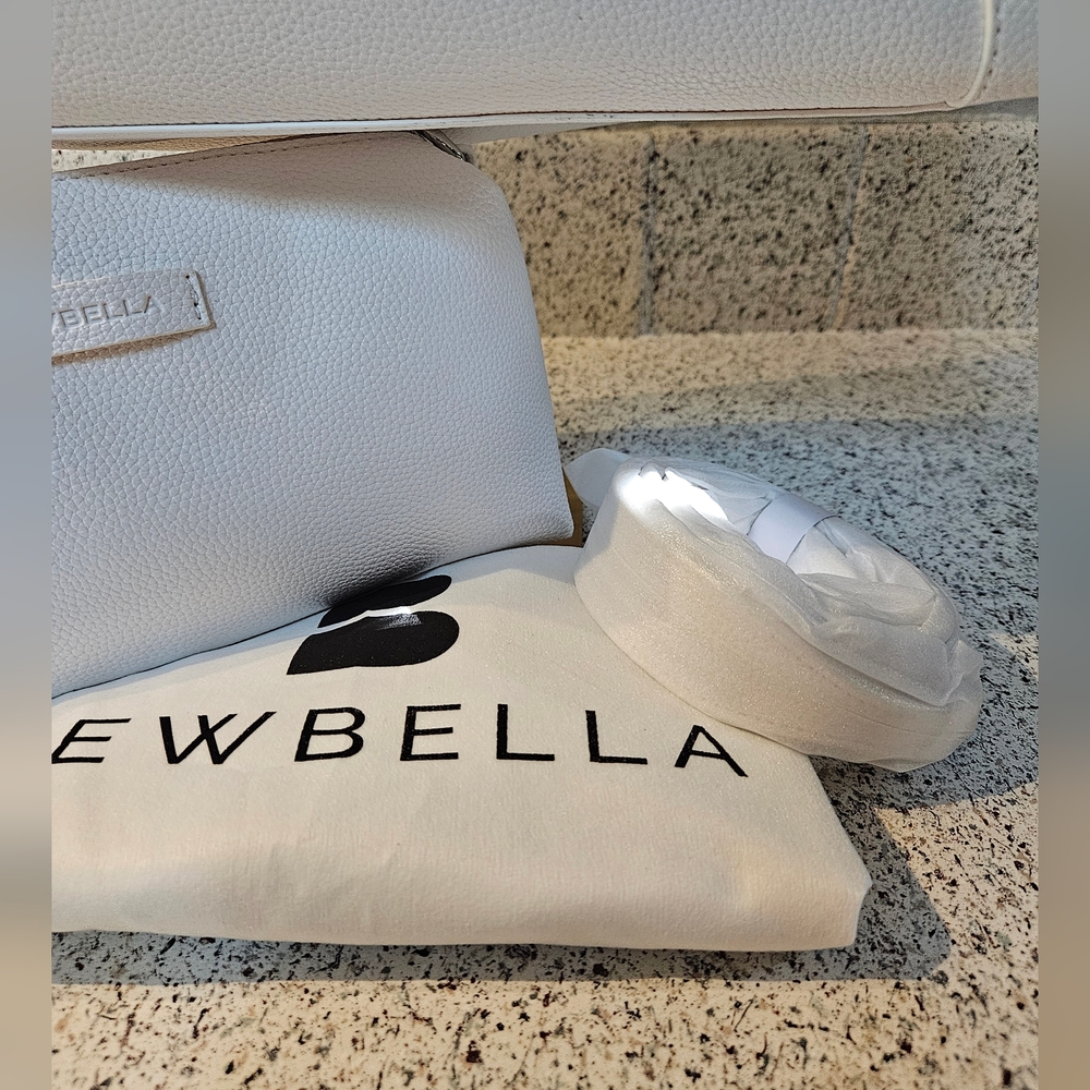 NWT NEWBELLA 2 PC White Women's Handbag Set With Travel Bag & Crossbody - Picture 4 of 14